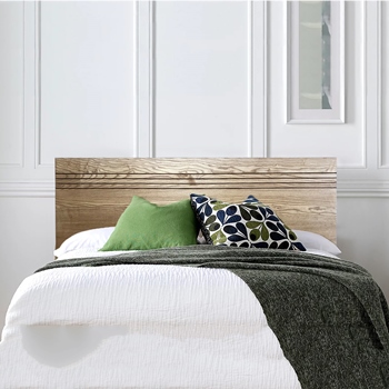 Grooved Wooden Bed Headboard. 